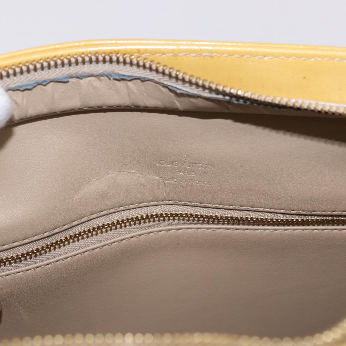 LOUIS VUITTON Monogram Vernis Houston Hand Bag Beige M91004 LV Auth ka5262