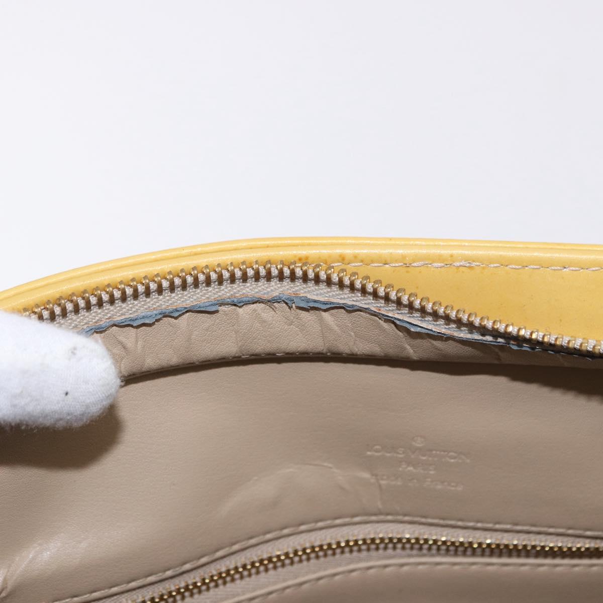 LOUIS VUITTON Monogram Vernis Houston Hand Bag Beige M91004 LV Auth ka5262
