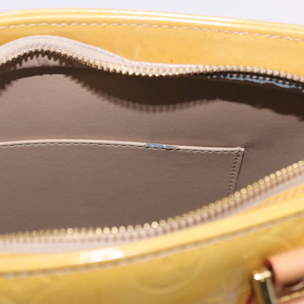 LOUIS VUITTON Monogram Vernis Houston Hand Bag Beige M91004 LV Auth ka5262