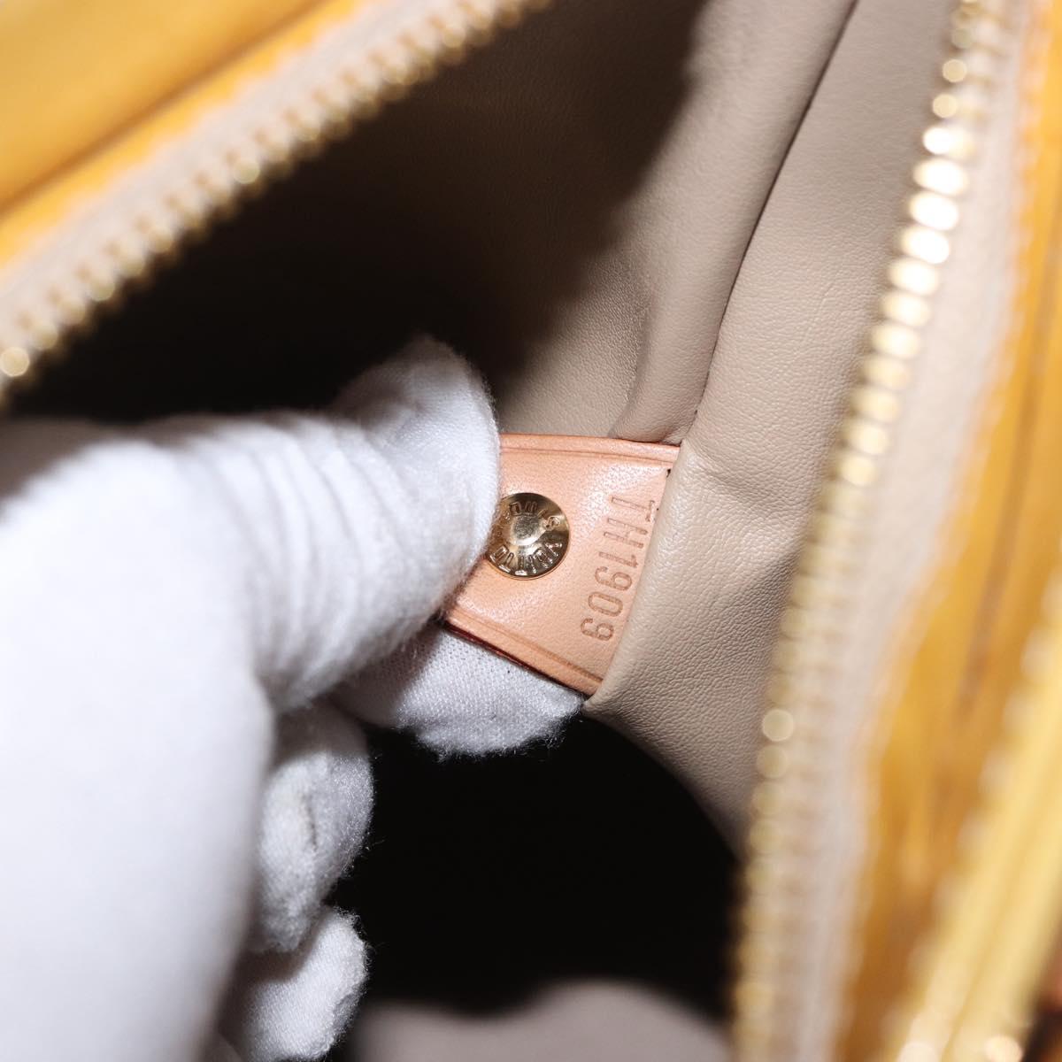 LOUIS VUITTON Monogram Vernis Houston Hand Bag Beige M91004 LV Auth ka5262