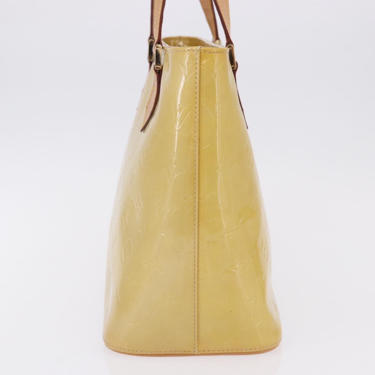 LOUIS VUITTON Monogram Vernis Houston Hand Bag Beige M91004 LV Auth ka5262
