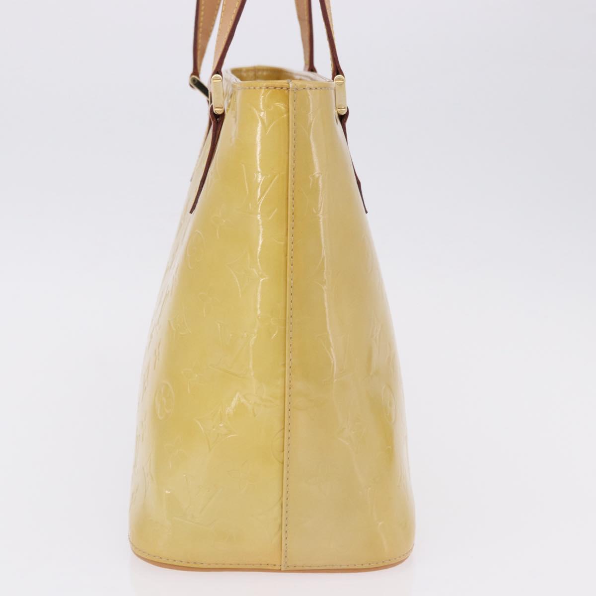 LOUIS VUITTON Monogram Vernis Houston Hand Bag Beige M91004 LV Auth ka5262