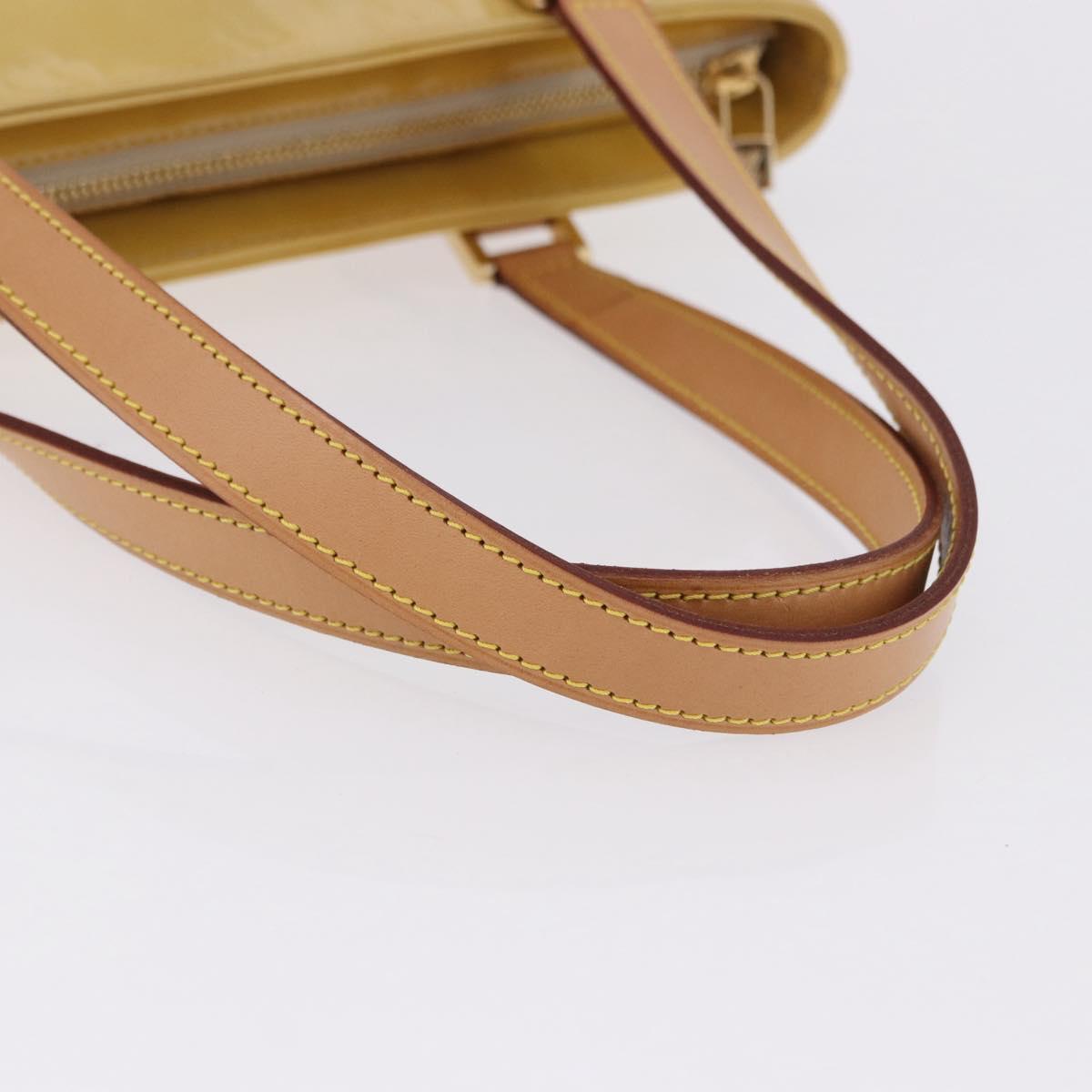 LOUIS VUITTON Monogram Vernis Houston Hand Bag Beige M91004 LV Auth ka5262