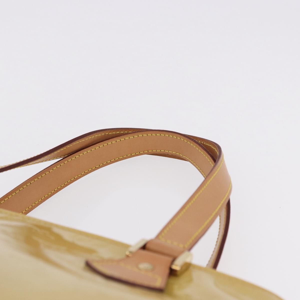 LOUIS VUITTON Monogram Vernis Houston Hand Bag Beige M91004 LV Auth ka5262