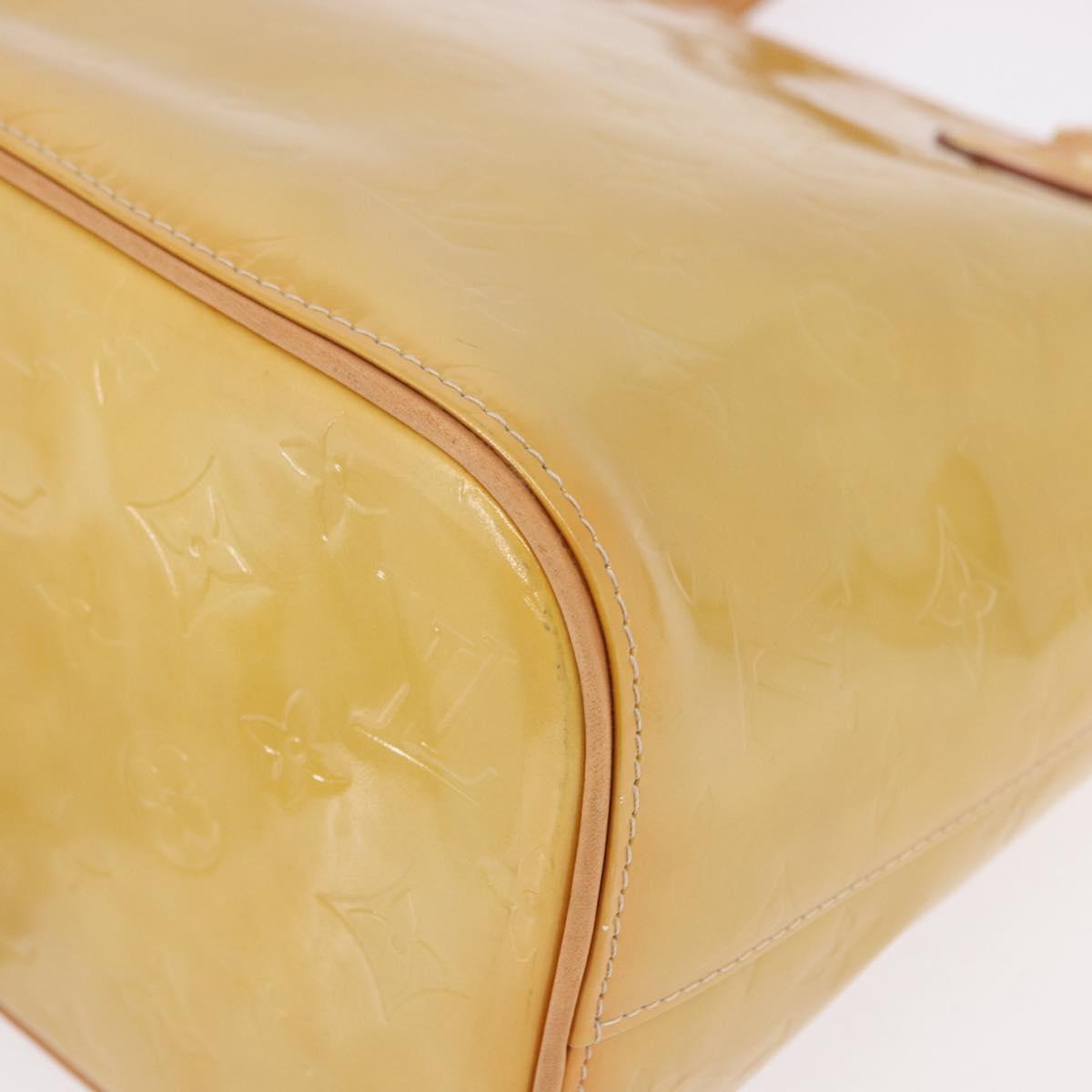 LOUIS VUITTON Monogram Vernis Houston Hand Bag Beige M91004 LV Auth ka5263