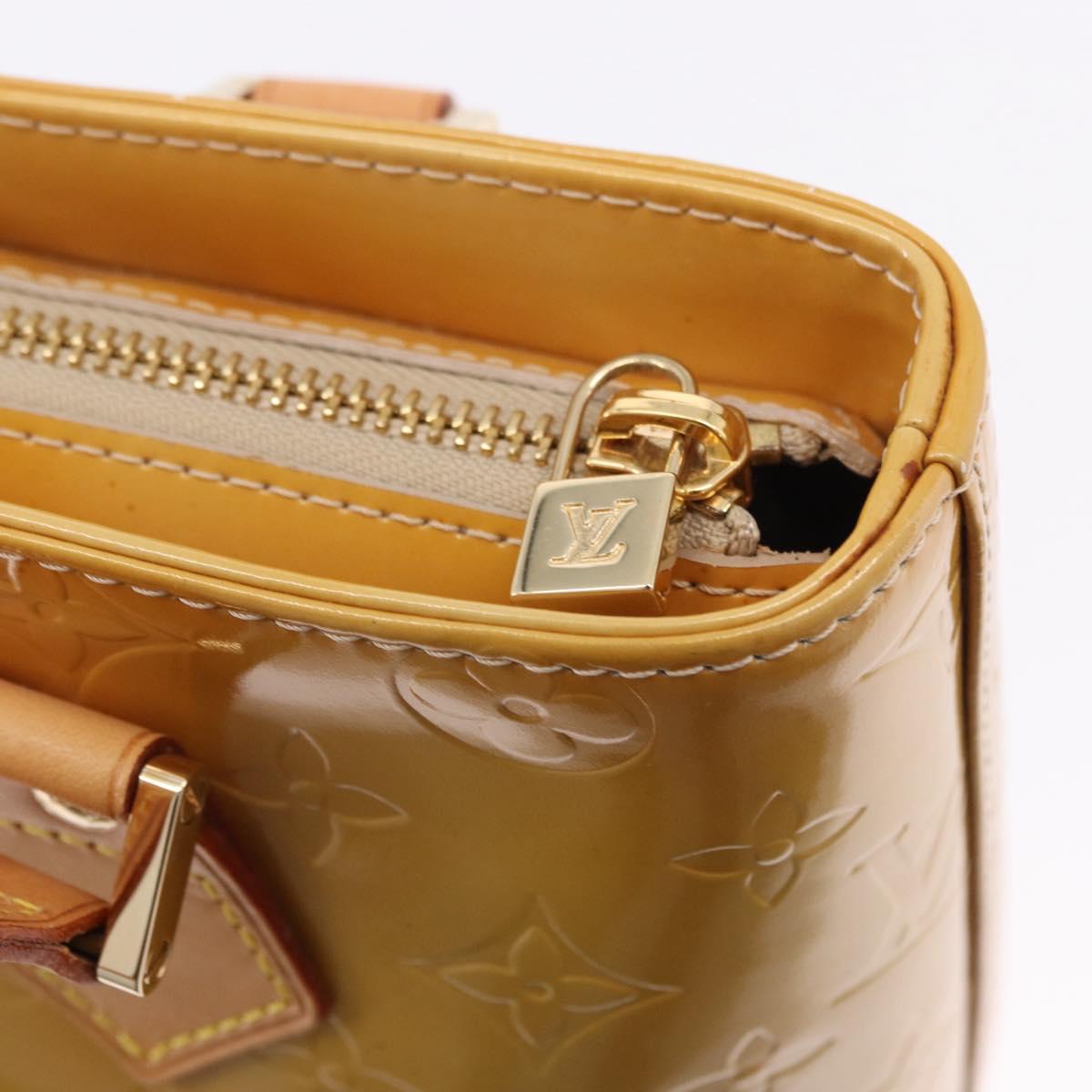 LOUIS VUITTON Monogram Vernis Houston Hand Bag Beige M91004 LV Auth ka5263