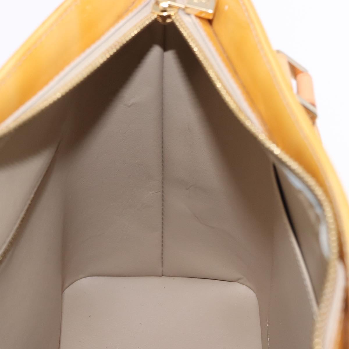 LOUIS VUITTON Monogram Vernis Houston Hand Bag Beige M91004 LV Auth ka5263