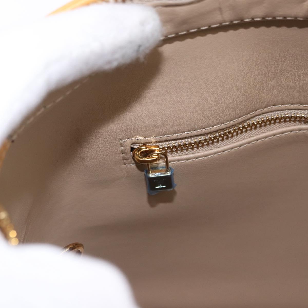 LOUIS VUITTON Monogram Vernis Houston Hand Bag Beige M91004 LV Auth ka5263