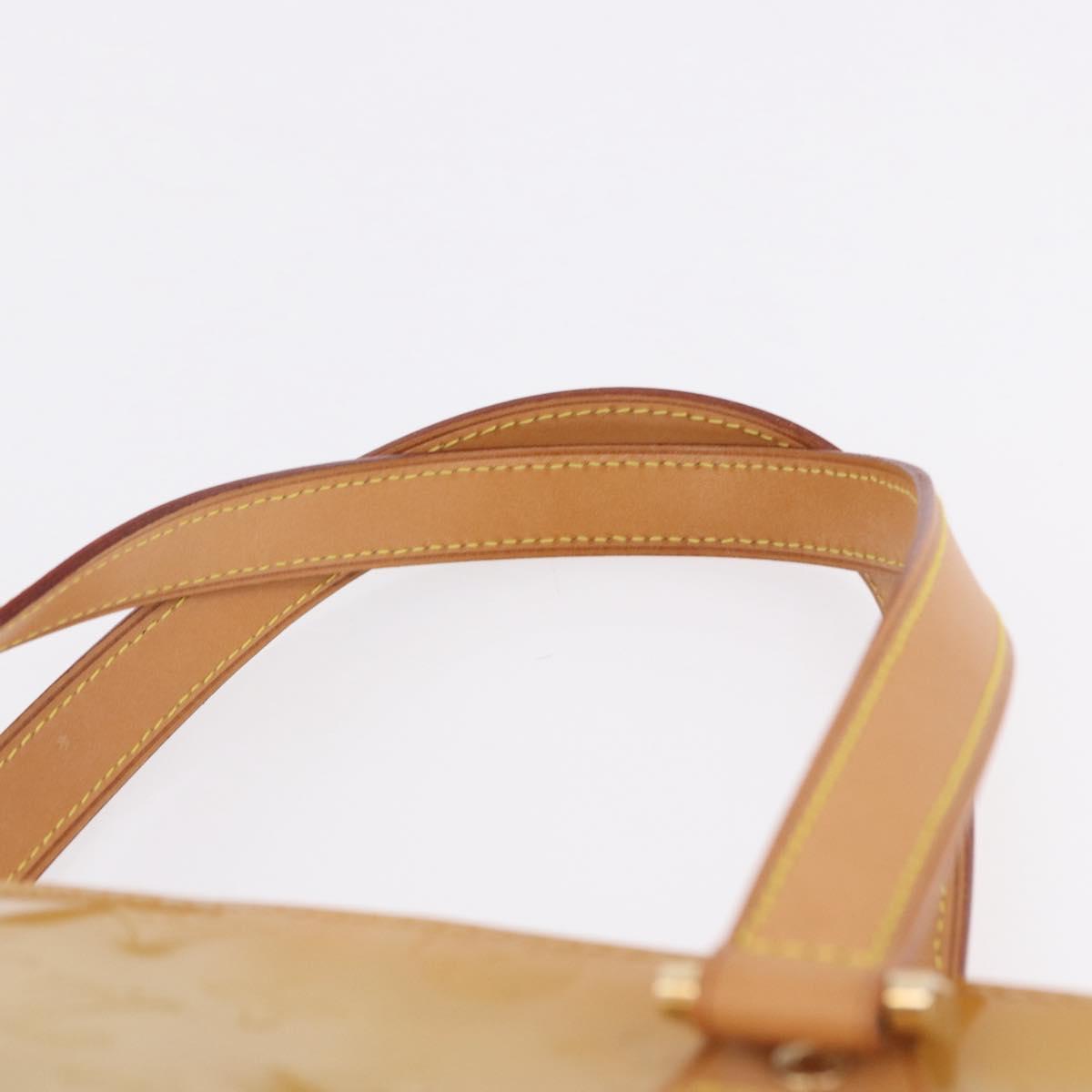 LOUIS VUITTON Monogram Vernis Houston Hand Bag Beige M91004 LV Auth ka5263