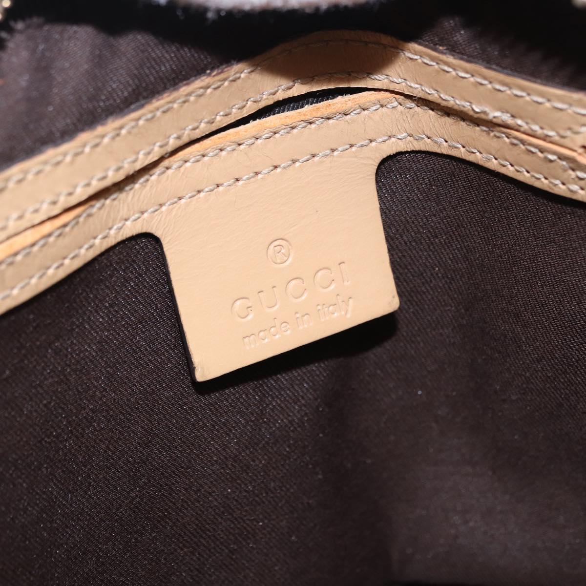 GUCCI GG Supreme Shoulder Bag PVC White Gold 201447 Auth ka5265