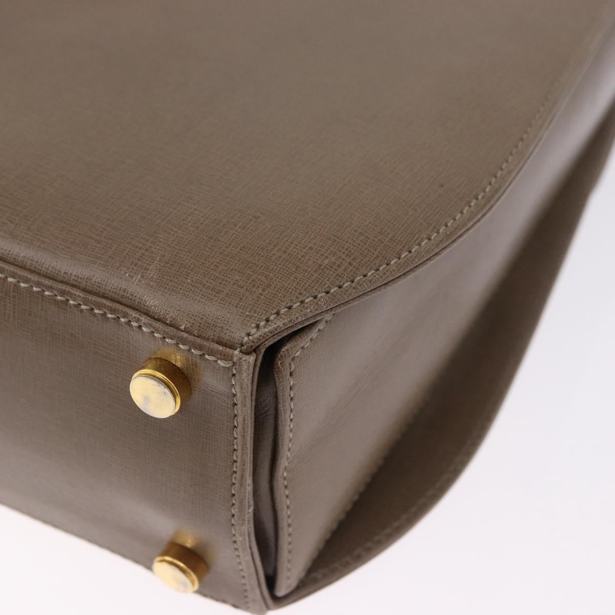 Salvatore Ferragamo Gancini Hand Bag Leather 2way Brown Gold Auth ka5266