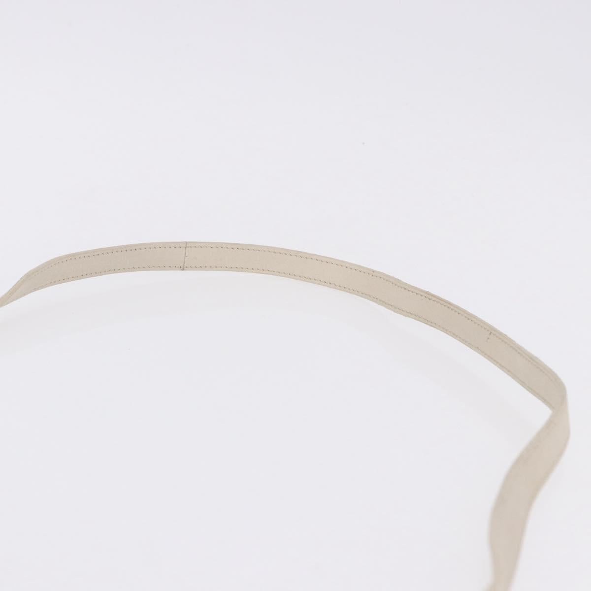 SAINT LAURENT Leather Baby Kabas Hand Bag 2way Beige Gold Auth ka5267