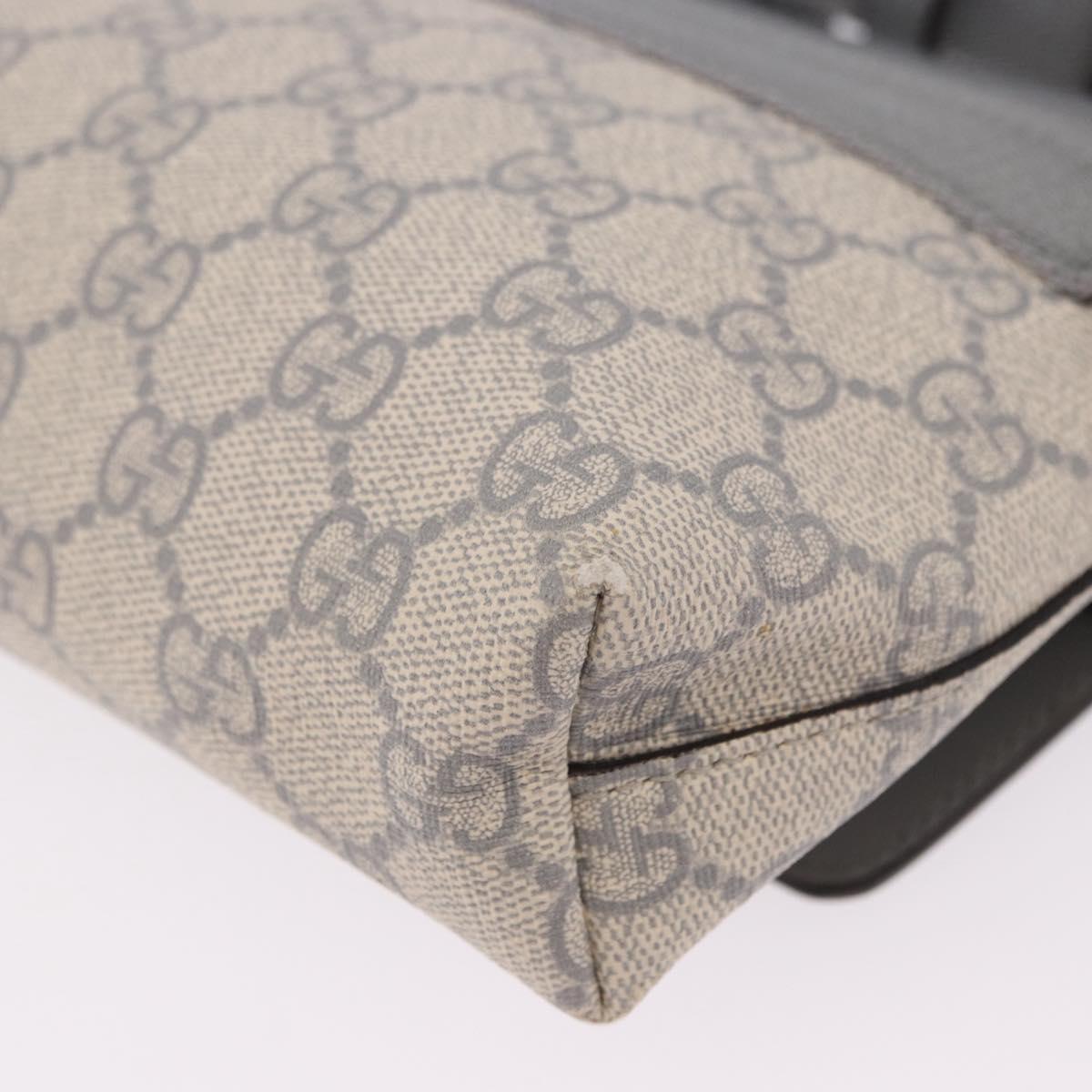 GUCCI GG Supreme Waist bag PVC White Silver 353435 Auth ka5268A