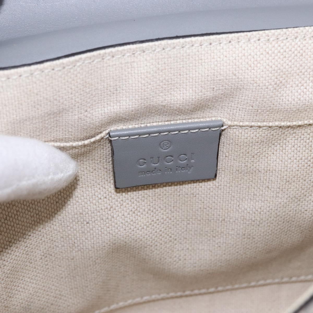 GUCCI GG Supreme Waist bag PVC White Silver 353435 Auth ka5268A