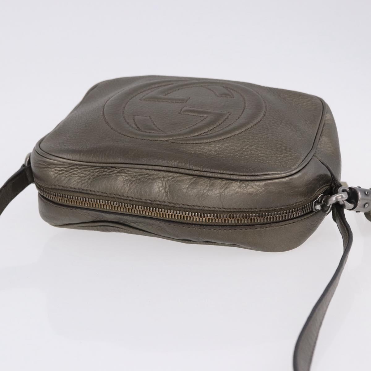 GUCCI Shoulder Bag Leather Champagne Gold 308364 Auth ka5269
