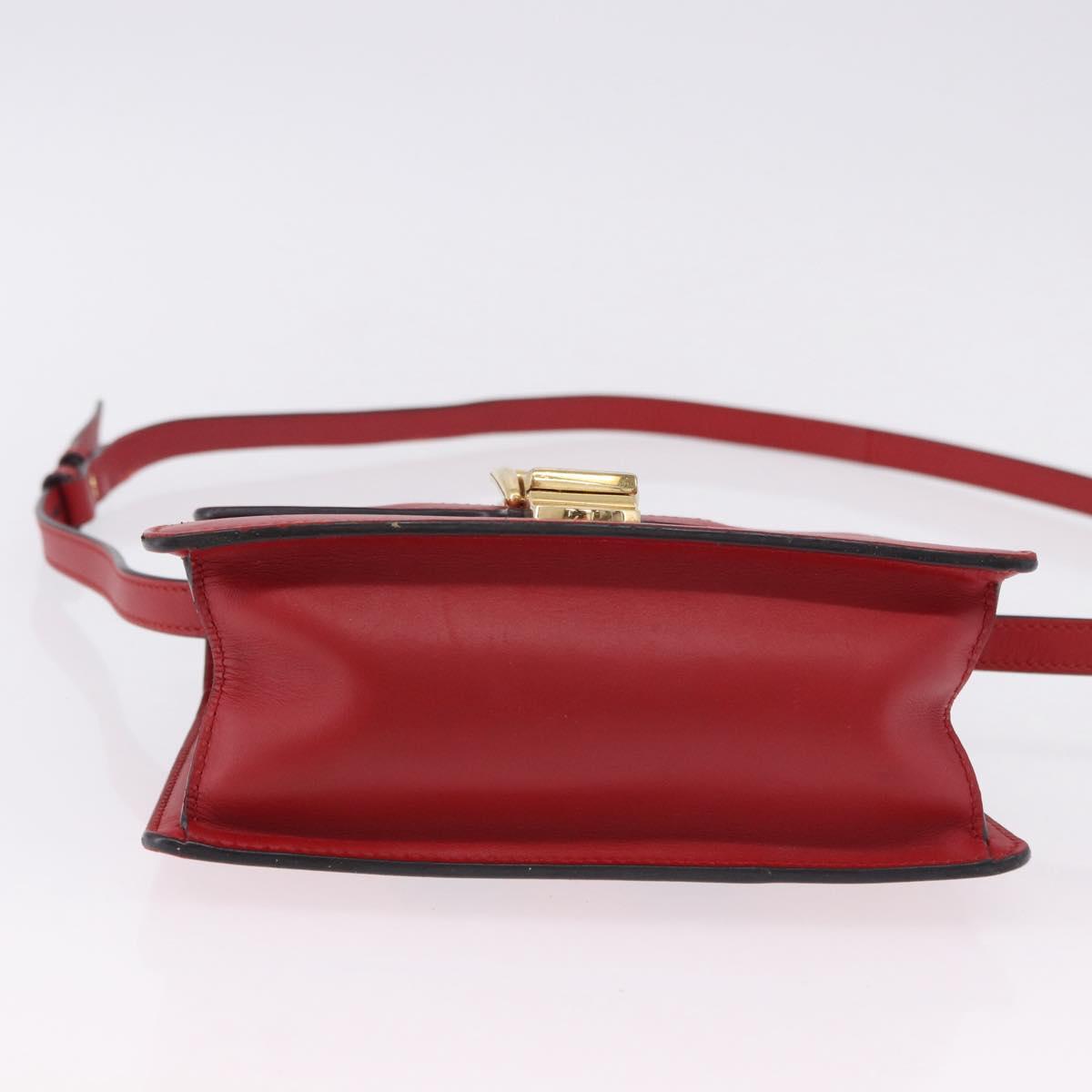 GUCCI Silvi Sherry Line Hand Bag Leather 2way Red Gold 470270 Auth ka5271