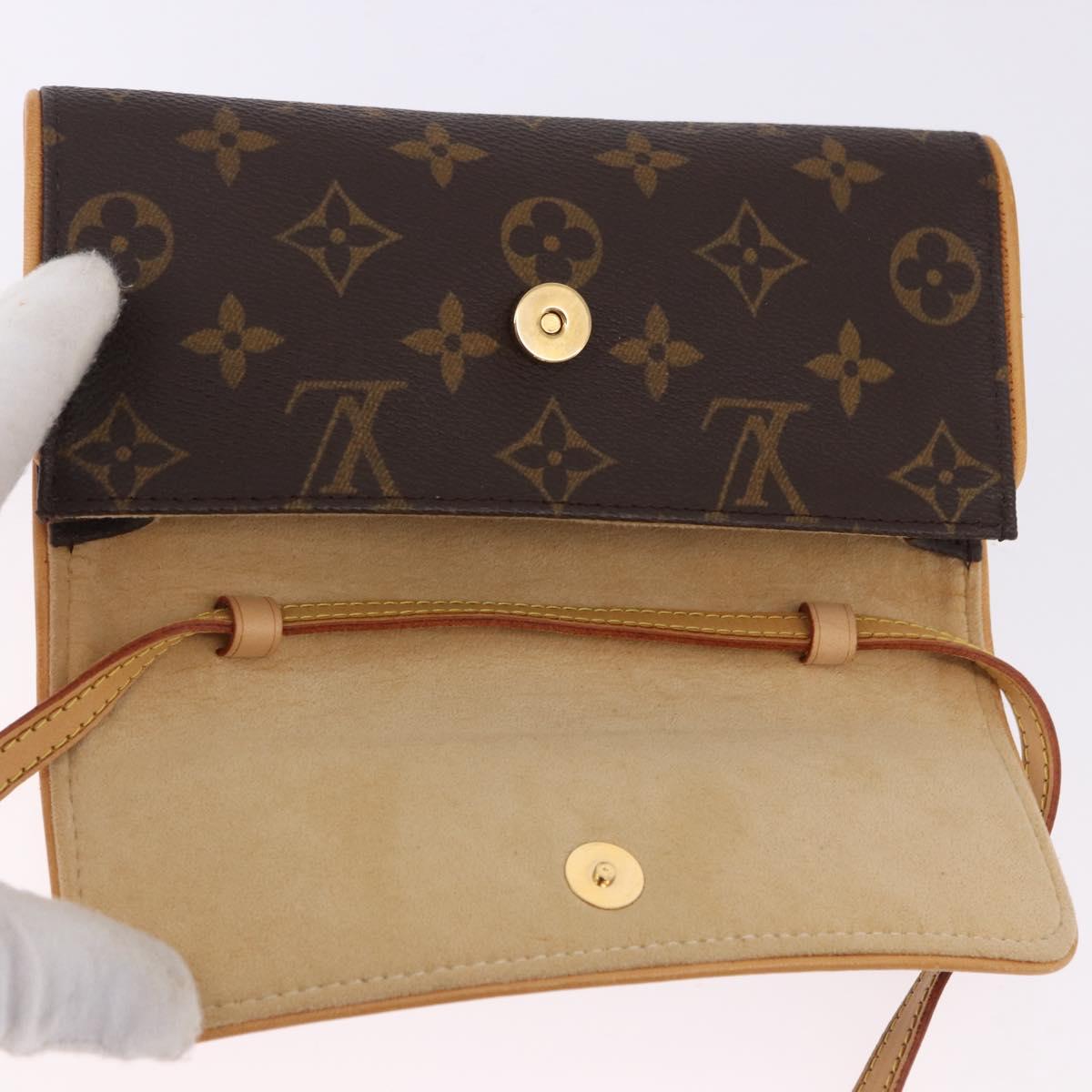 LOUIS VUITTON Monogram Pochette Twin PM Shoulder Bag M51854 LV Auth ka5272A