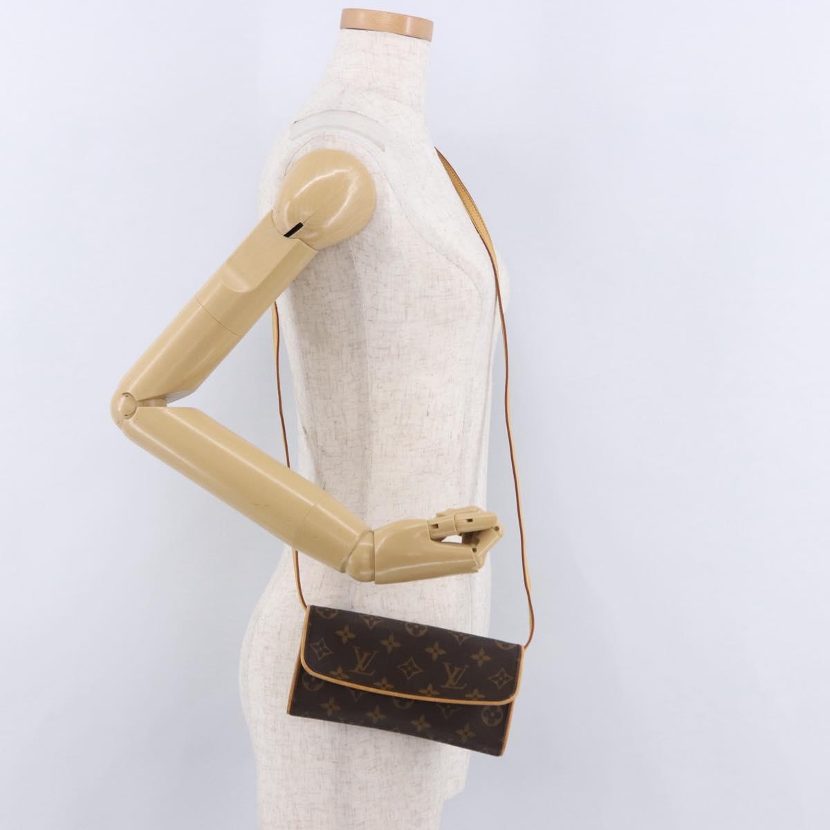 LOUIS VUITTON Monogram Pochette Twin PM Shoulder Bag M51854 LV Auth ka5272A