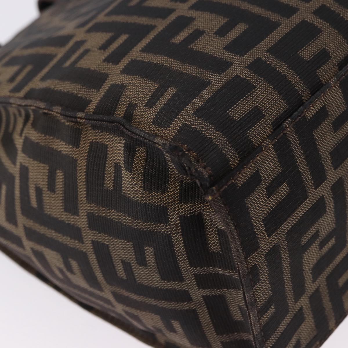 FENDI Zucca Canvas Tote Bag Brown Black Auth ka5275