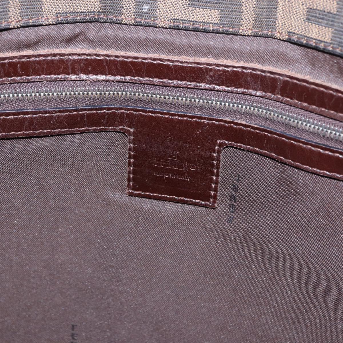 FENDI Zucca Canvas Tote Bag Brown Black Auth ka5275