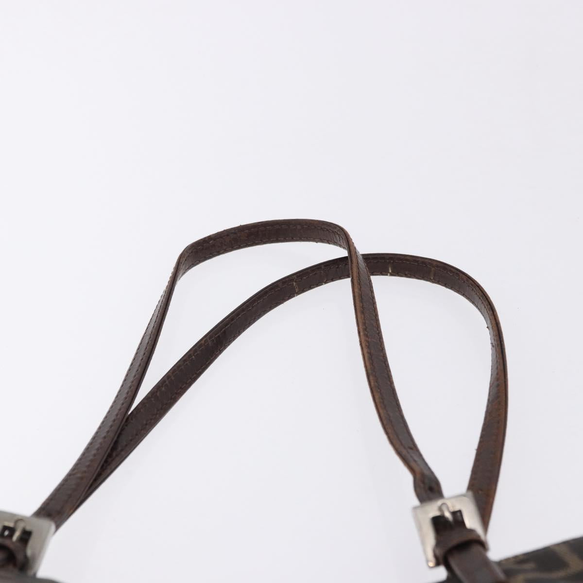 FENDI Zucca Canvas Tote Bag Brown Black Auth ka5275