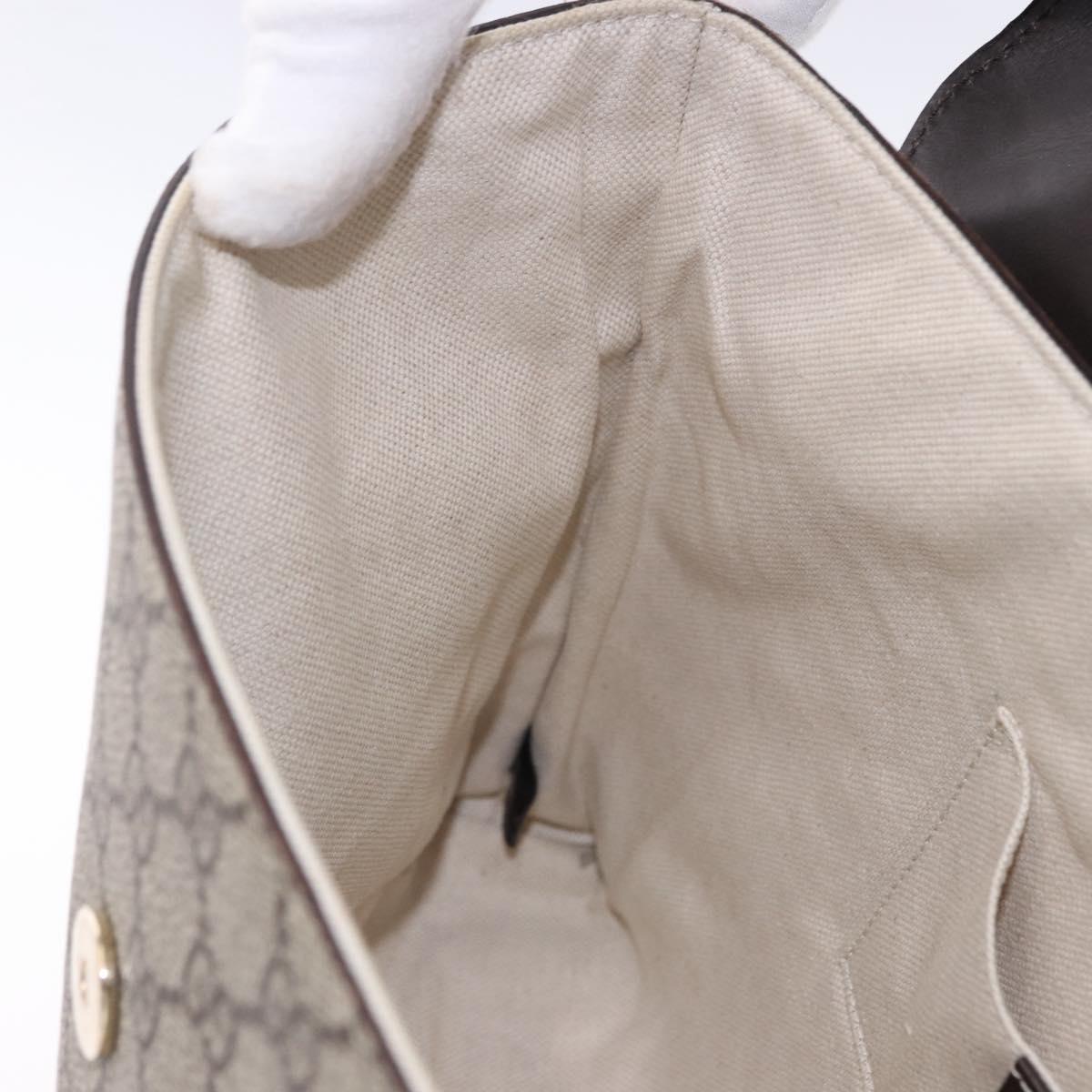 GUCCI GG Supreme Clutch Bag PVC Beige Auth ka5283