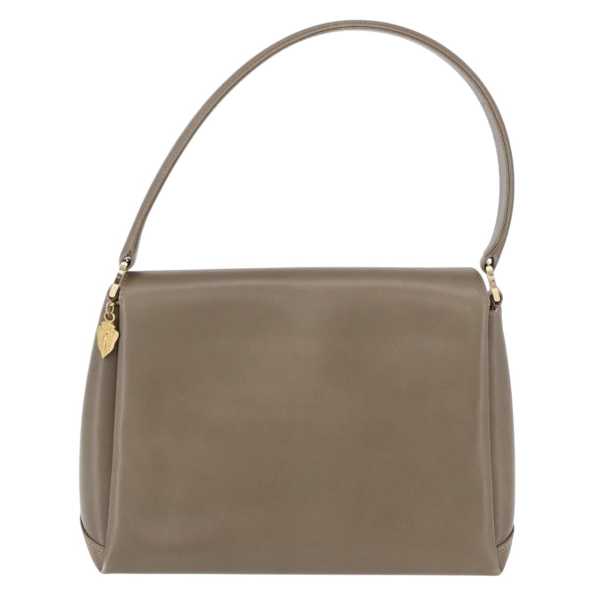 GUCCI Hand Bag Leather Beige Gold 000 406 1080 Auth ka5286