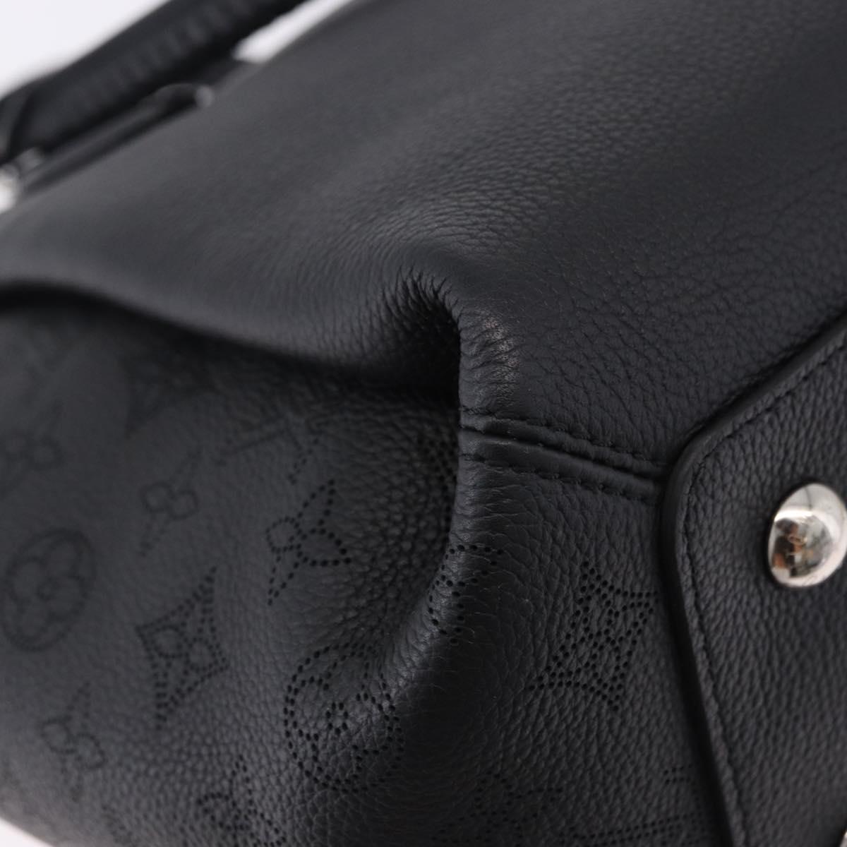 LOUIS VUITTON Mahina Omea Hand Bag Leather Black M55029 LV Auth ka5288V