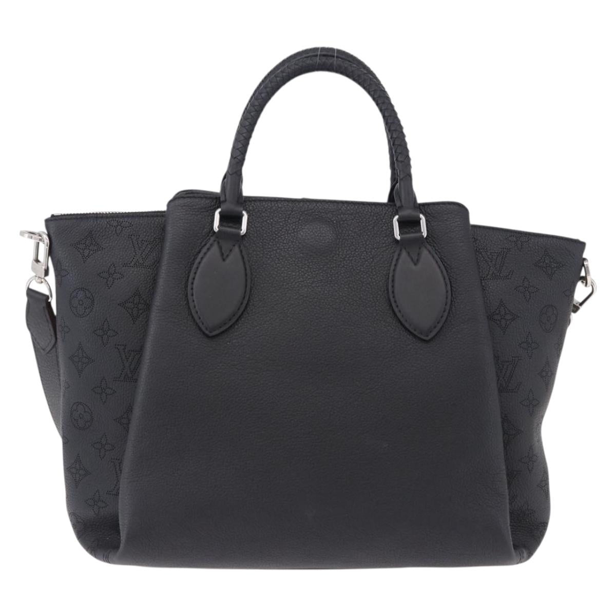 LOUIS VUITTON Mahina Omea Hand Bag Leather Black M55029 LV Auth ka5288V
