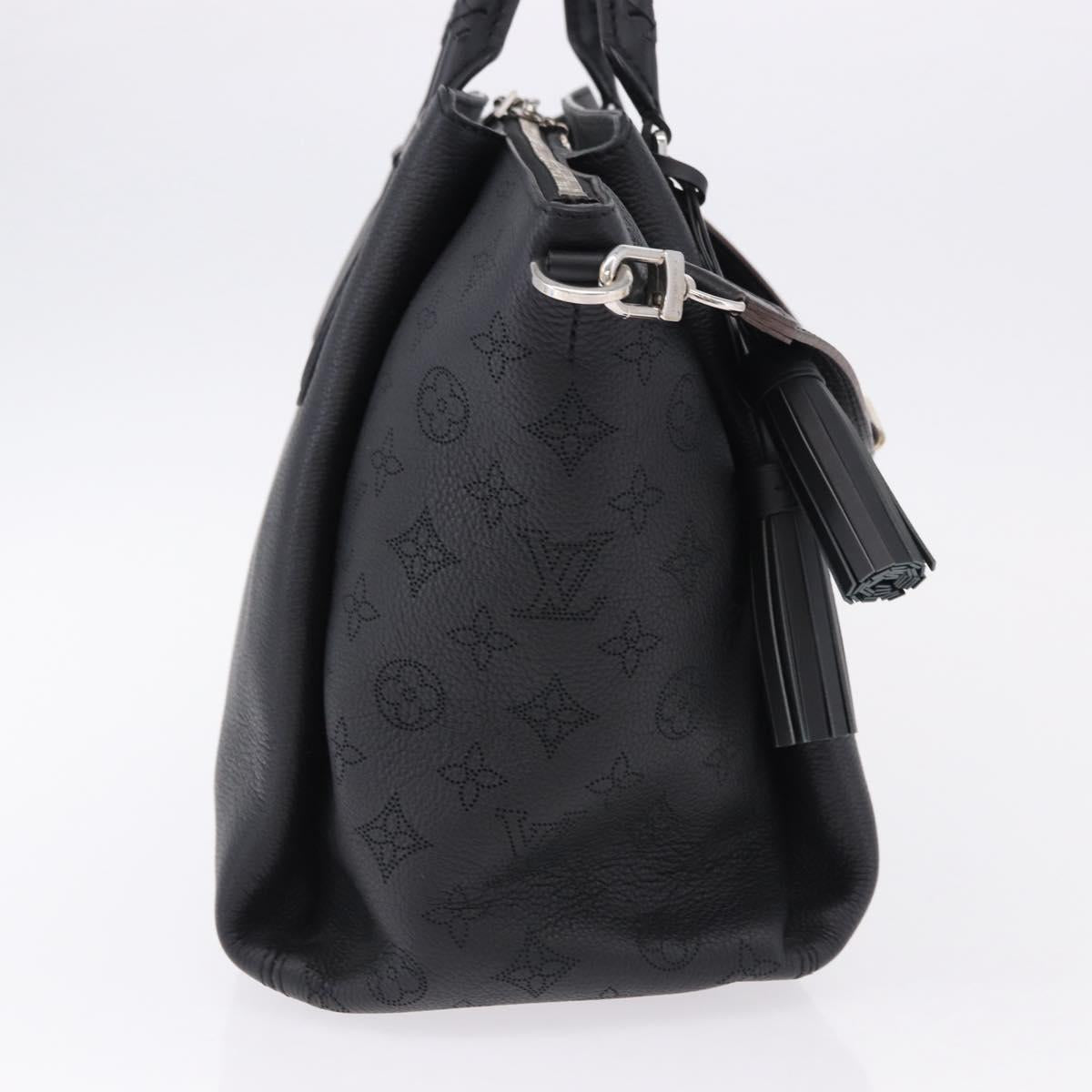 LOUIS VUITTON Mahina Omea Hand Bag Leather Black M55029 LV Auth ka5288V