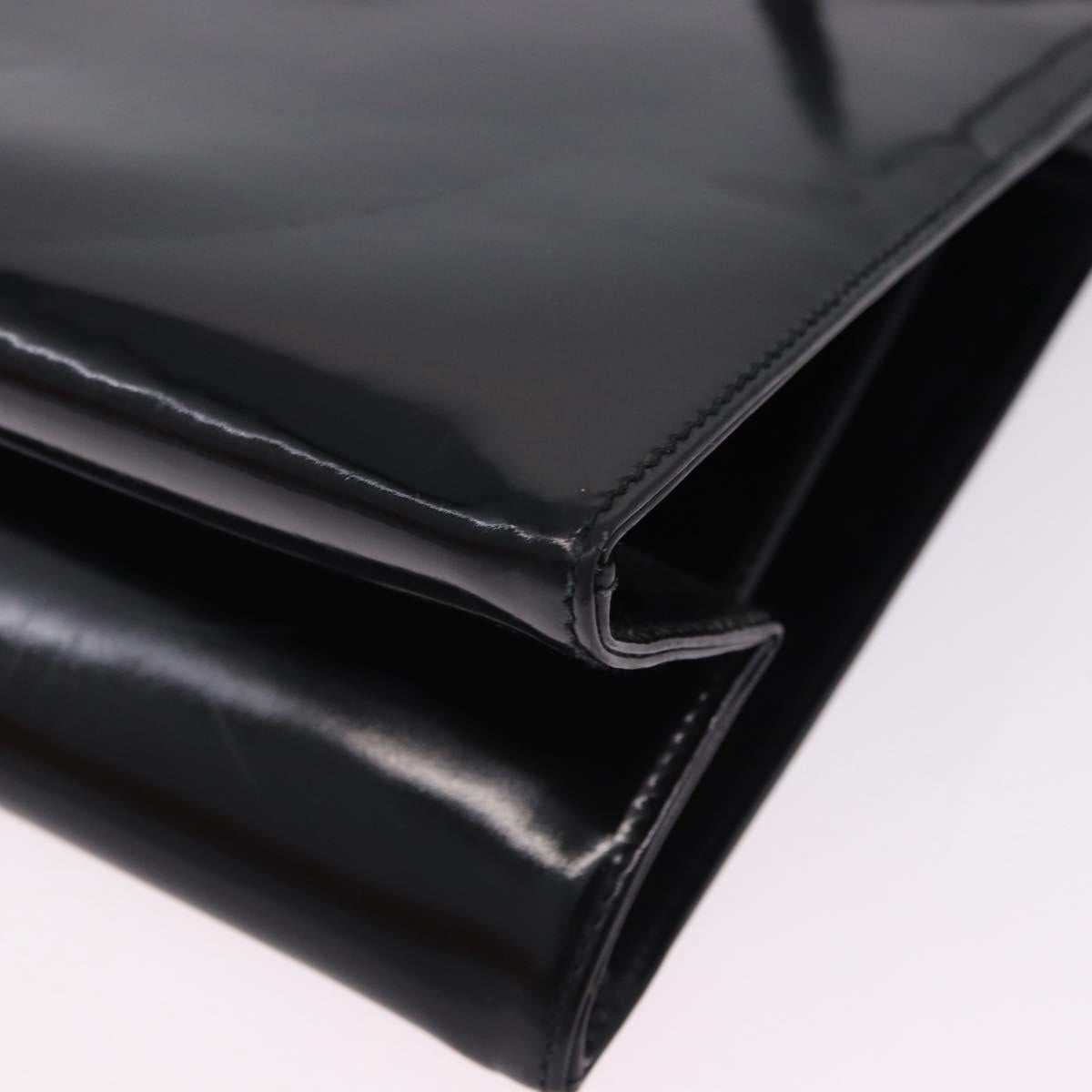 Salvatore Ferragamo Gancini Tote Bag Patent leather Black Gold Auth ka5291A