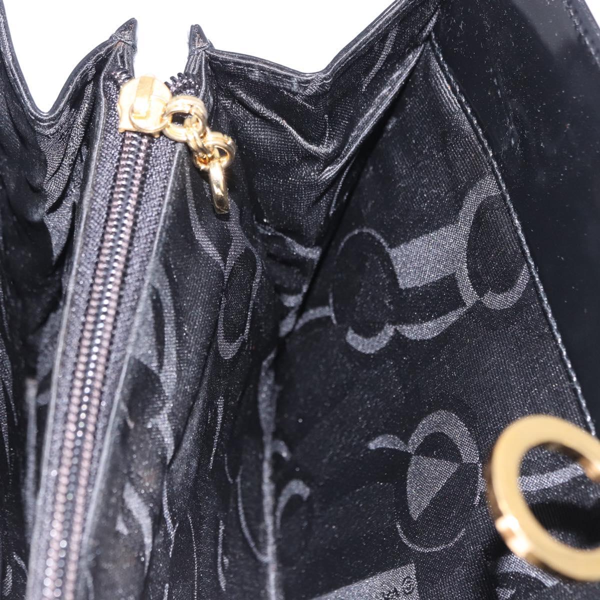 Salvatore Ferragamo Gancini Tote Bag Patent leather Black Gold Auth ka5291A