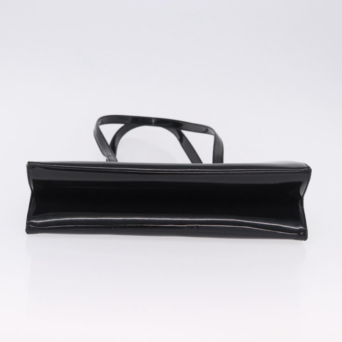 Salvatore Ferragamo Gancini Tote Bag Patent leather Black Gold Auth ka5291A