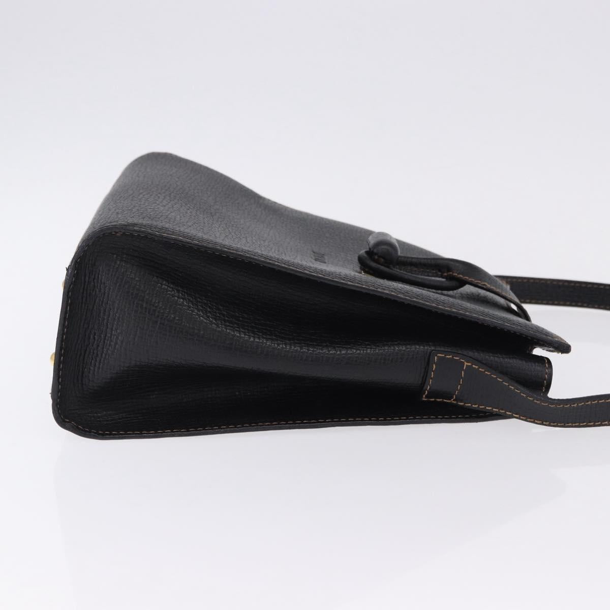 LOEWE Shoulder Bag Leather Black Gold Auth ka5292A