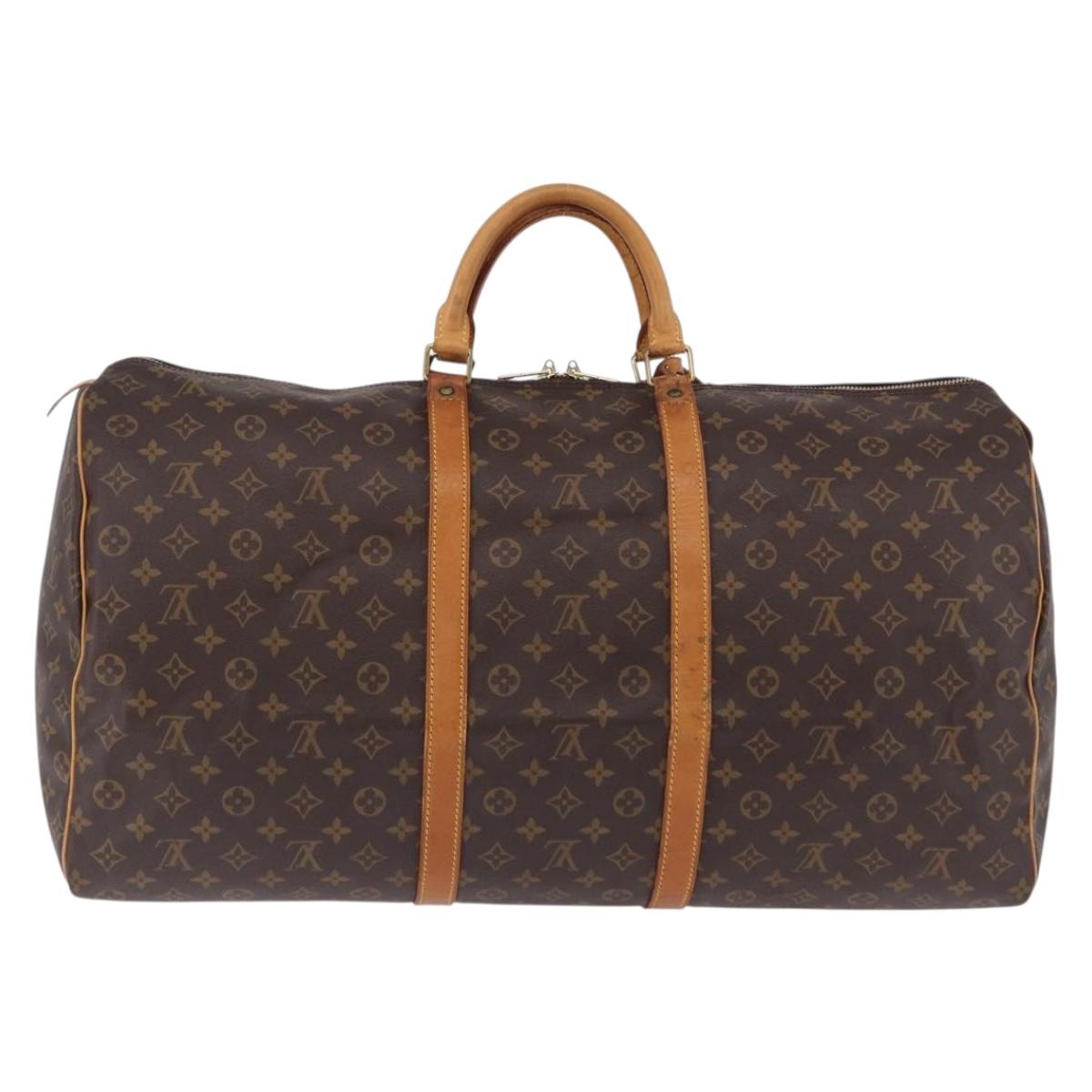 LOUIS VUITTON Monogram Keepall 60 Boston Bag M41422 LV Auth ka5298