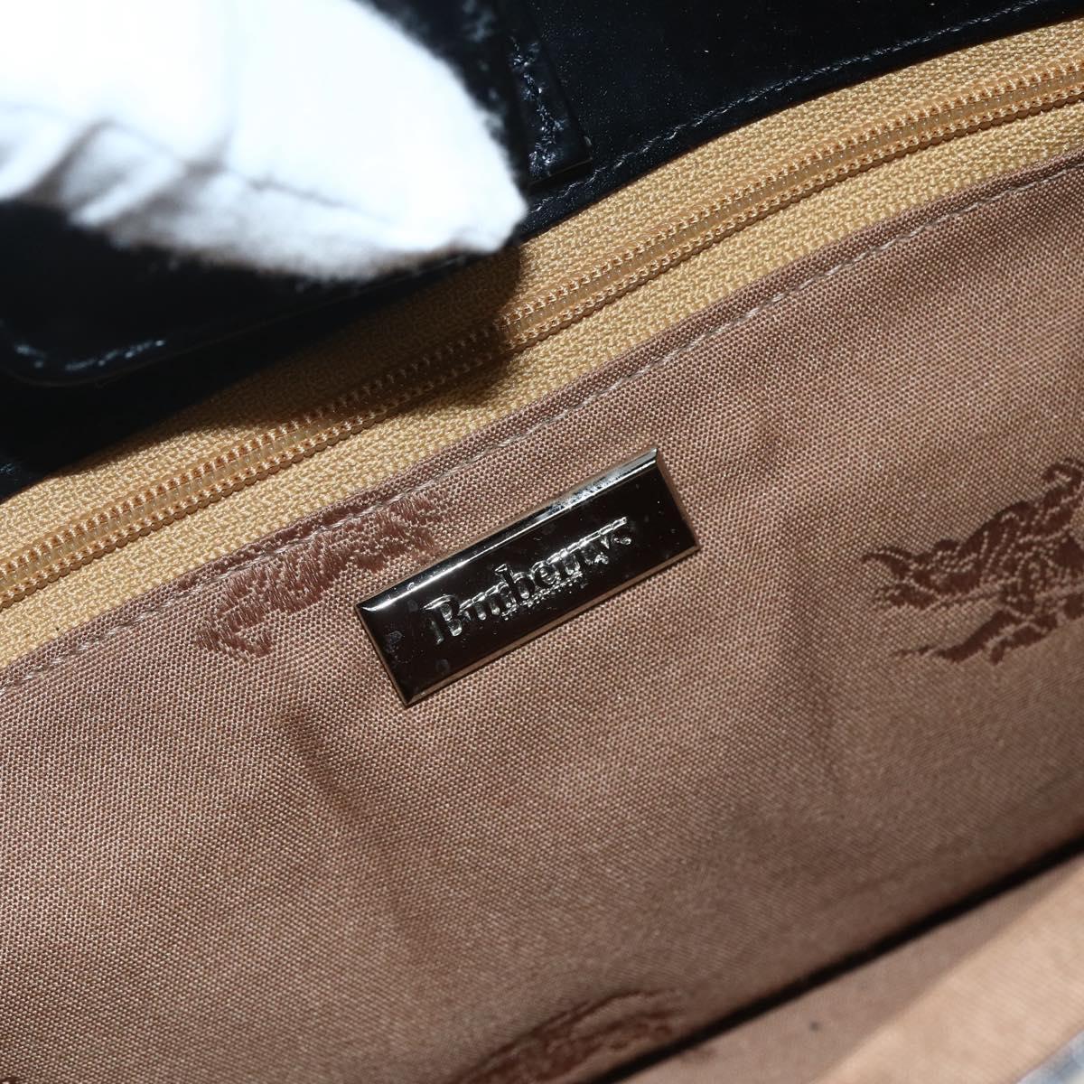 Burberrys Nova Check Shoulder Bag Canvas Beige Silver Auth ka530