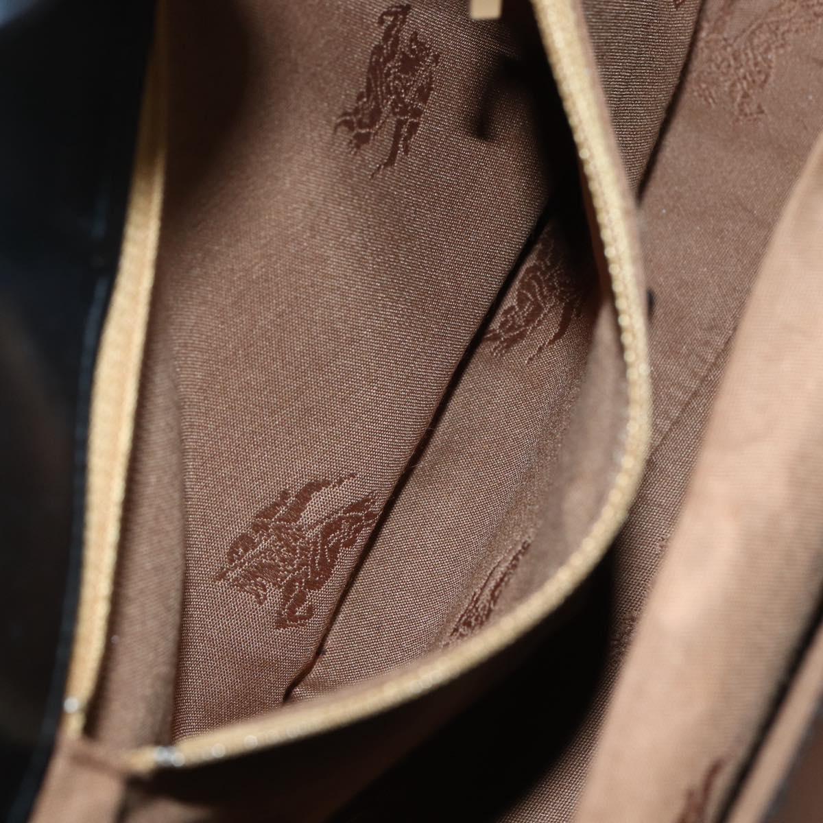 Burberrys Nova Check Shoulder Bag Canvas Beige Silver Auth ka530