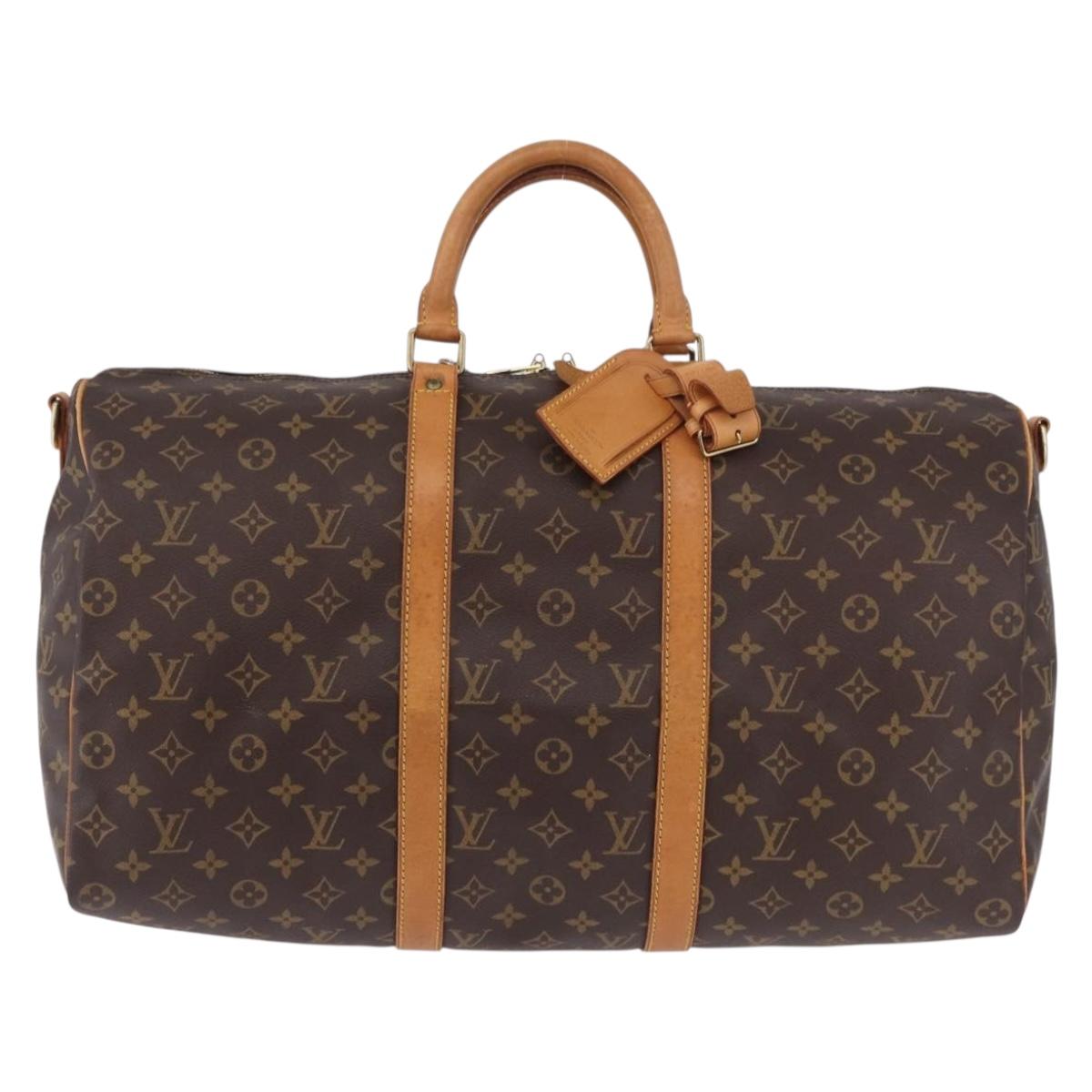 LOUIS VUITTON Monogram Keepall Bandouliere 50 Boston Bag M41416 LV Auth ka5300