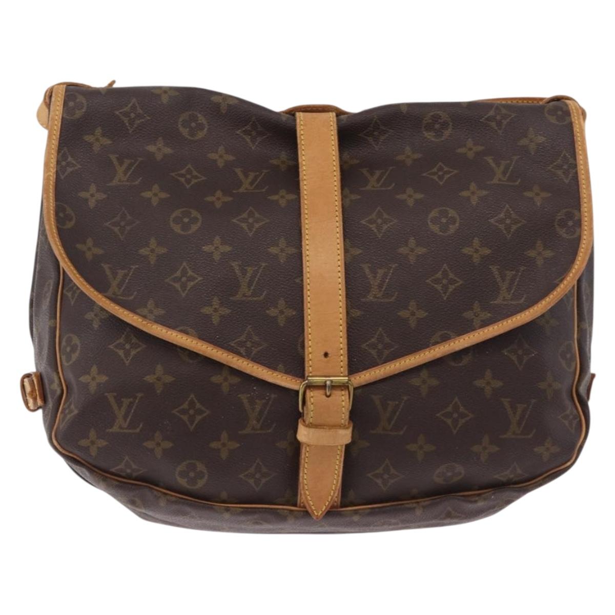 LOUIS VUITTON Monogram Saumur 35 Shoulder Bag M42254 LV Auth ka5302