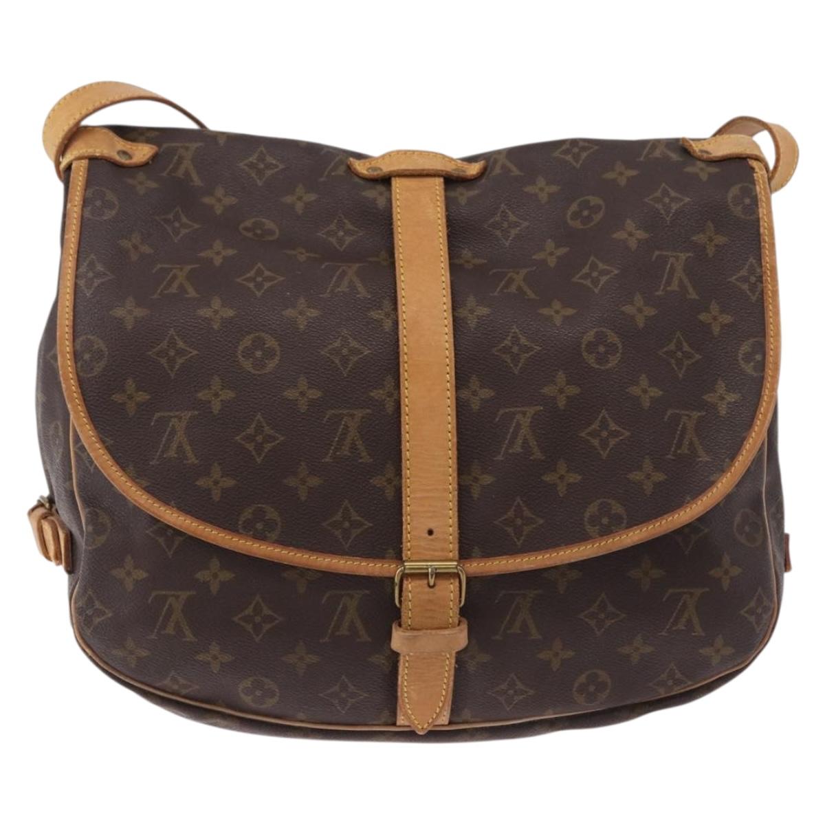 LOUIS VUITTON Monogram Saumur 35 Shoulder Bag M42254 LV Auth ka5302
