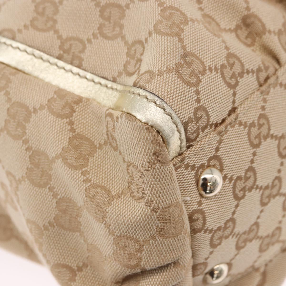 GUCCI GG Canvas Hand Bag Beige Gold 190248 Auth ka5304A