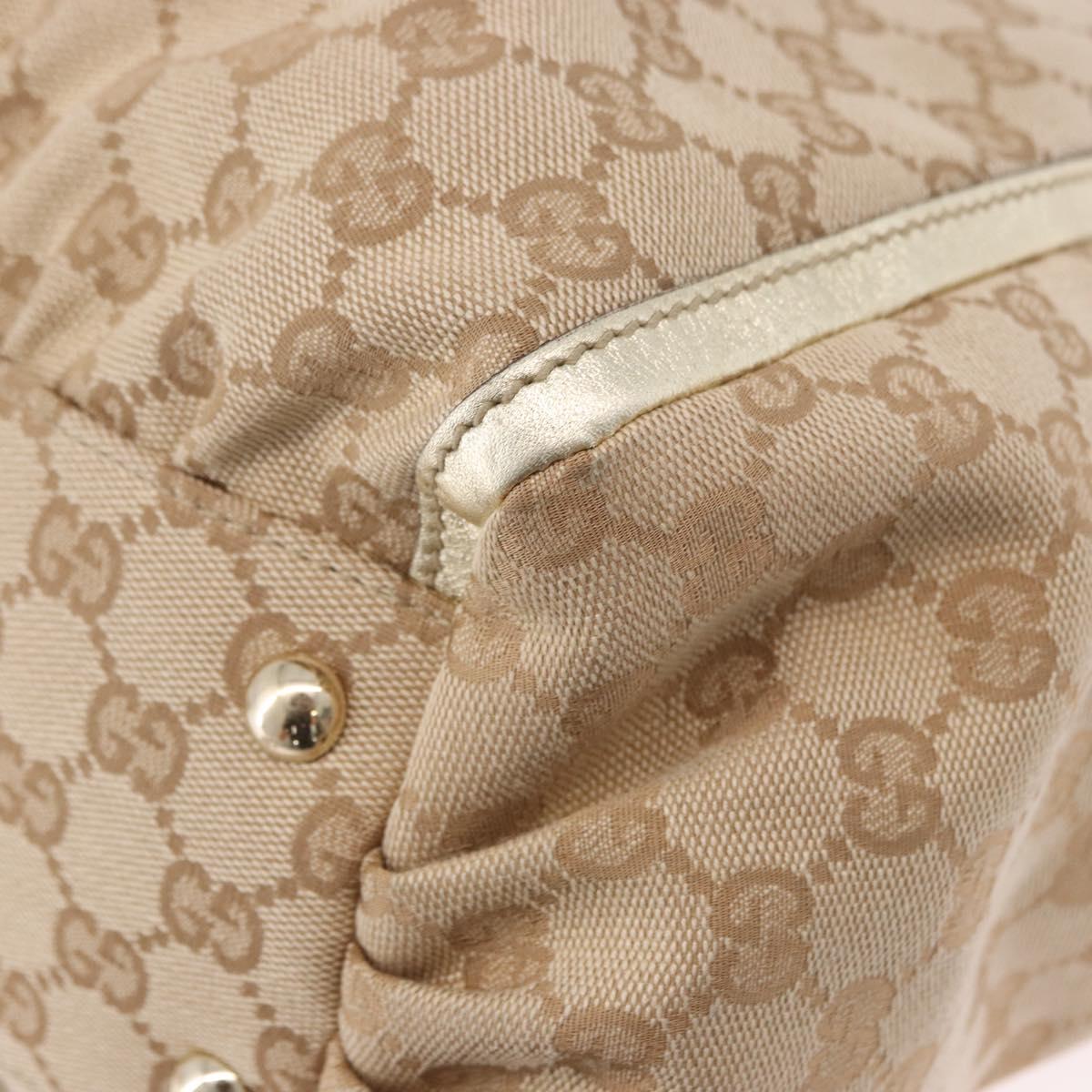 GUCCI GG Canvas Hand Bag Beige Gold 190248 Auth ka5304A