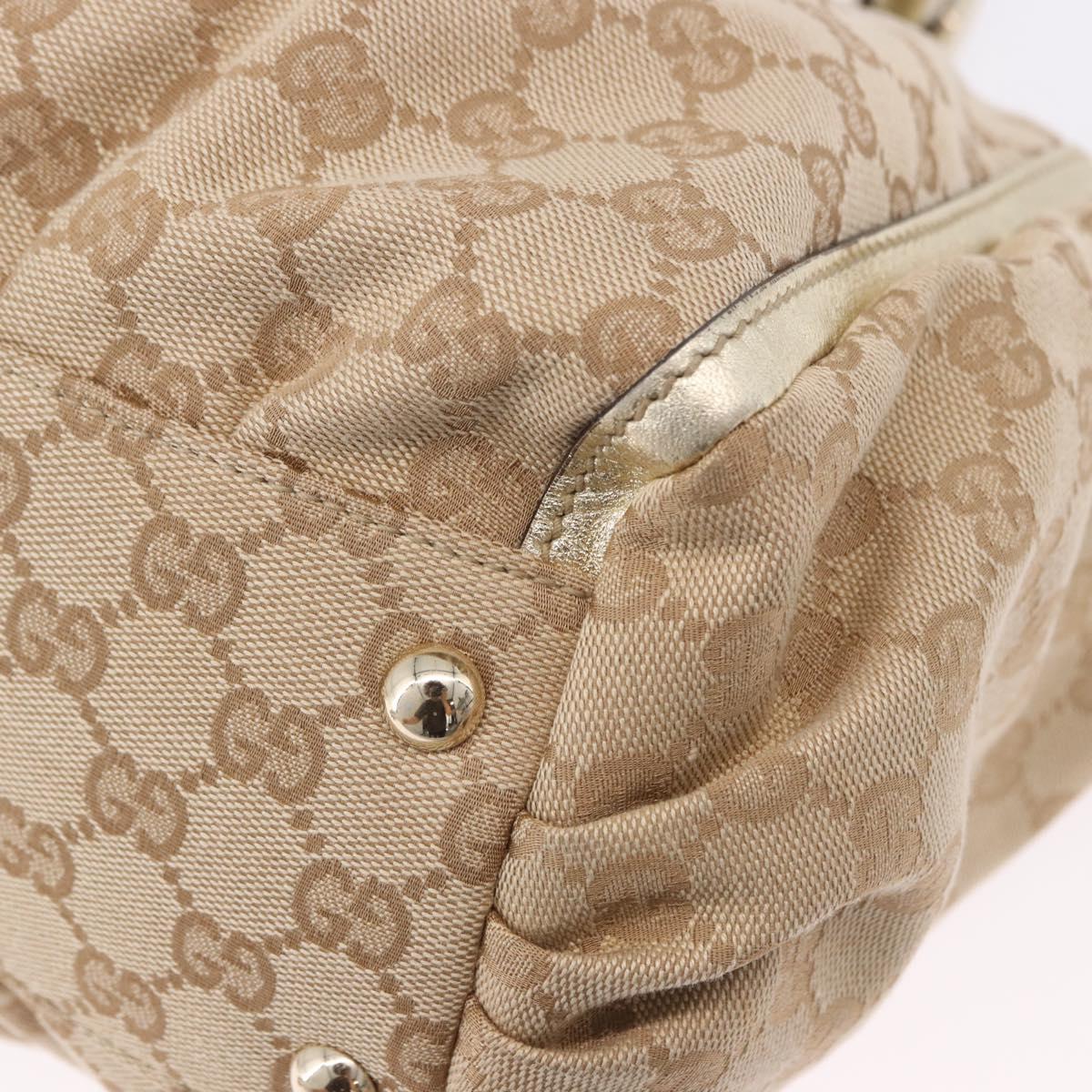 GUCCI GG Canvas Hand Bag Beige Gold 190248 Auth ka5304A
