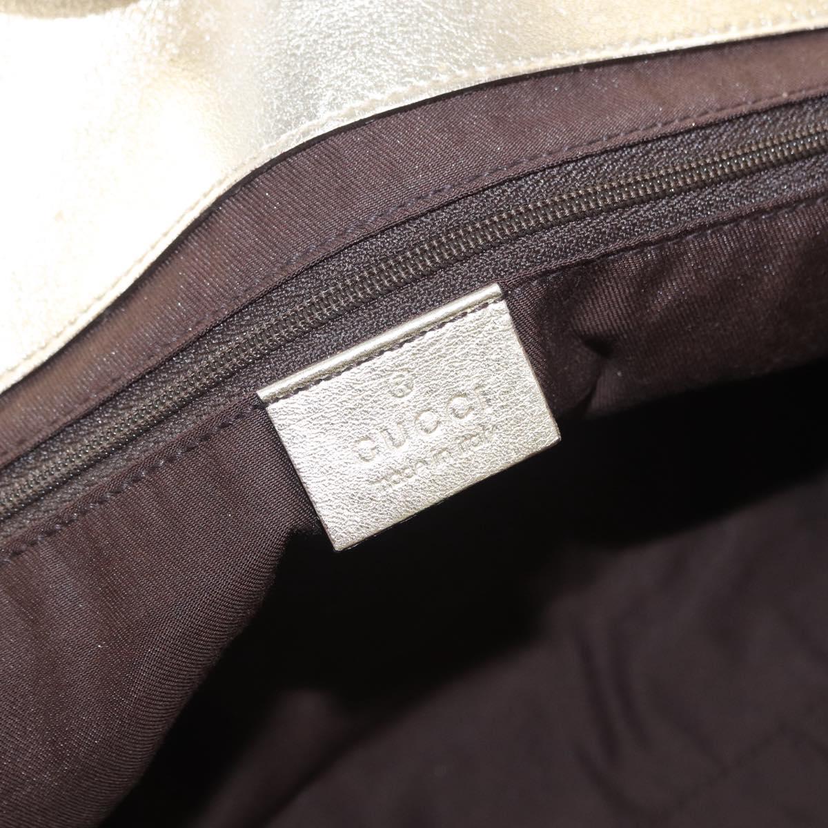 GUCCI GG Canvas Hand Bag Beige Gold 190248 Auth ka5304A