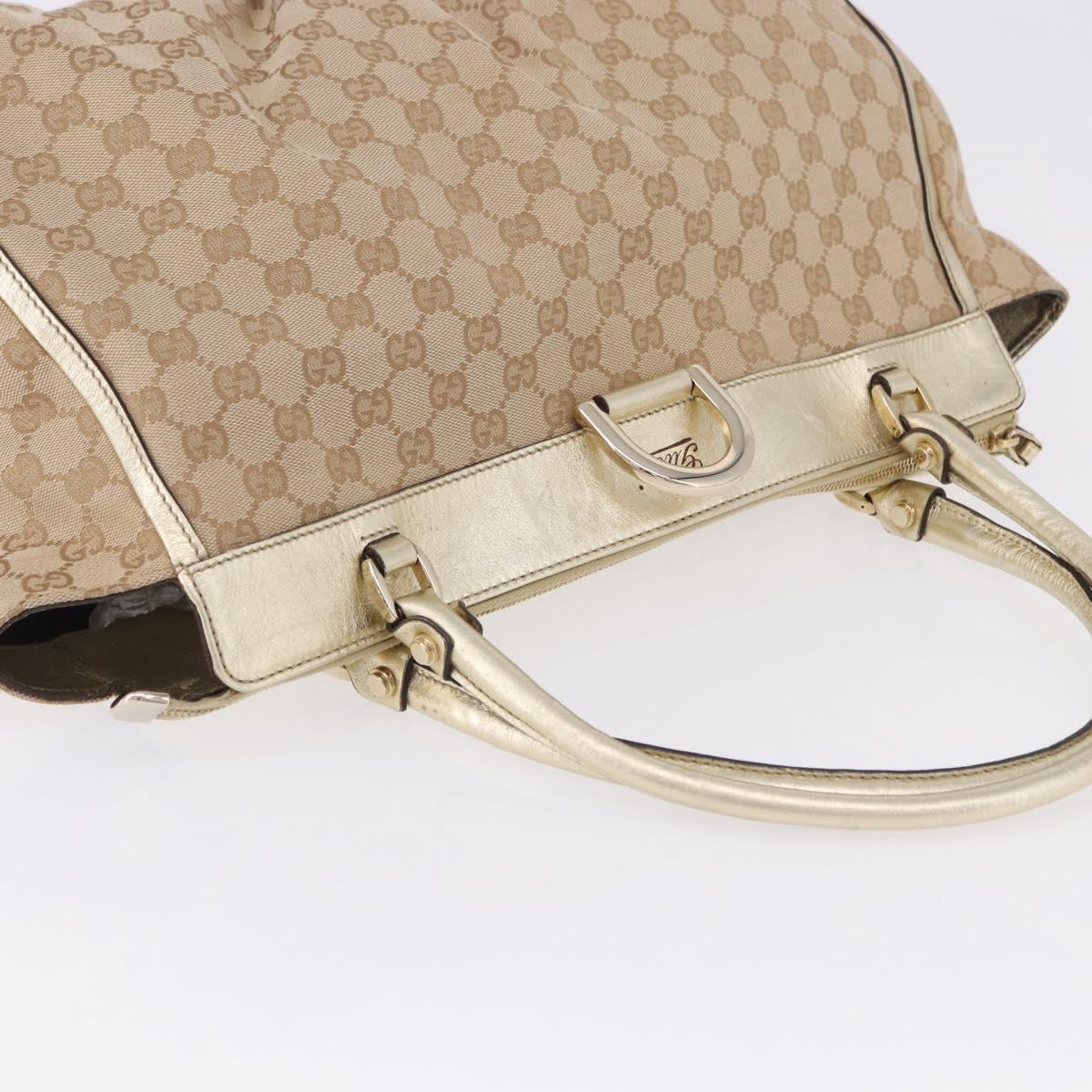 GUCCI GG Canvas Hand Bag Beige Gold 190248 Auth ka5304A