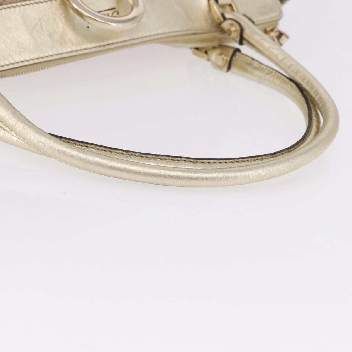 GUCCI GG Canvas Hand Bag Beige Gold 190248 Auth ka5304A