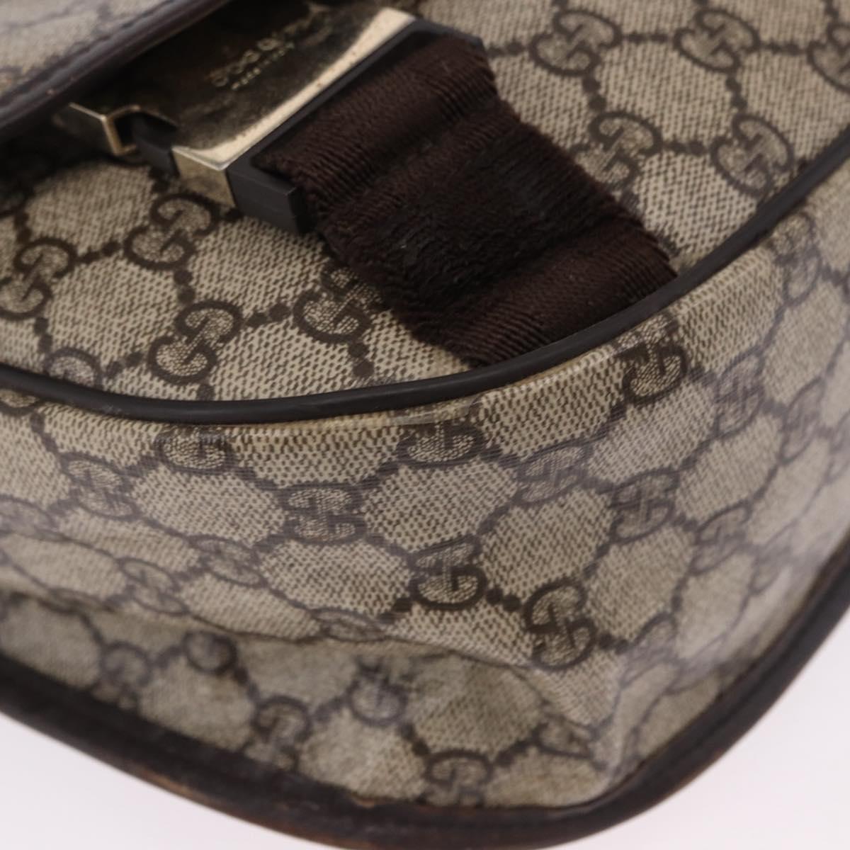 GUCCI GG Supreme Shoulder Bag PVC Beige Gold 201732 Auth ka5309