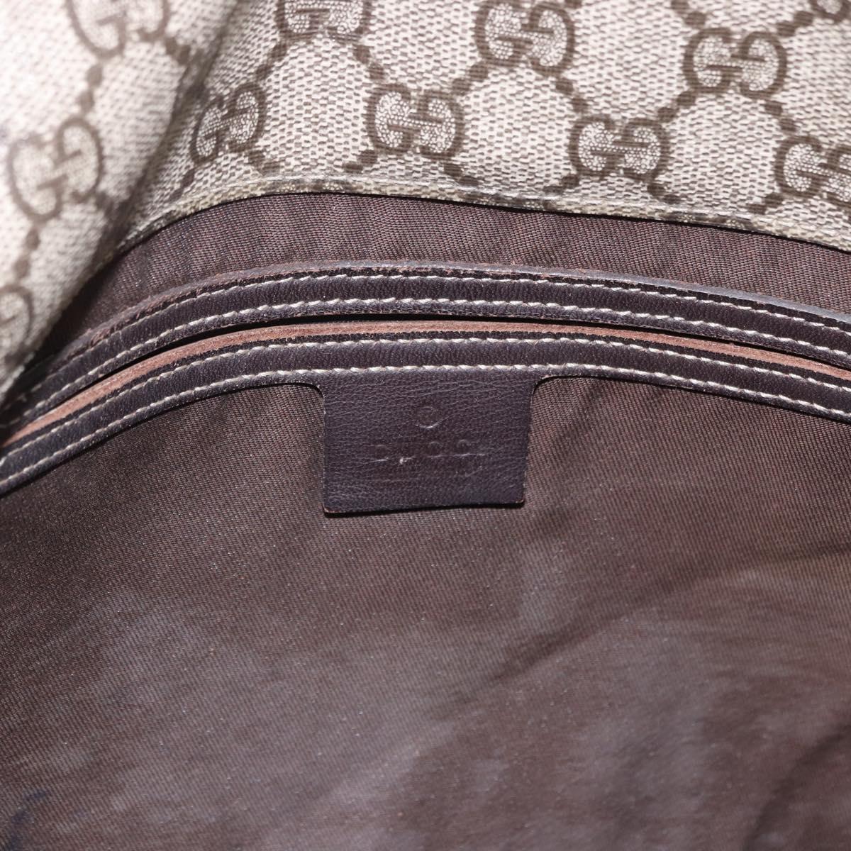 GUCCI GG Supreme Shoulder Bag PVC Beige Gold 201732 Auth ka5309