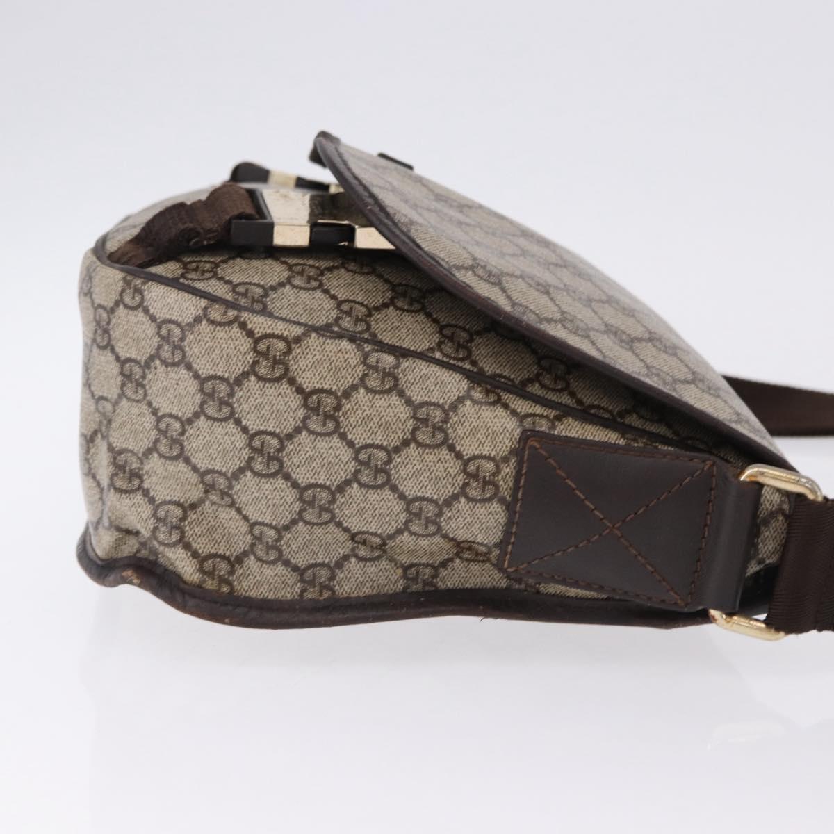 GUCCI GG Supreme Shoulder Bag PVC Beige Gold 201732 Auth ka5309