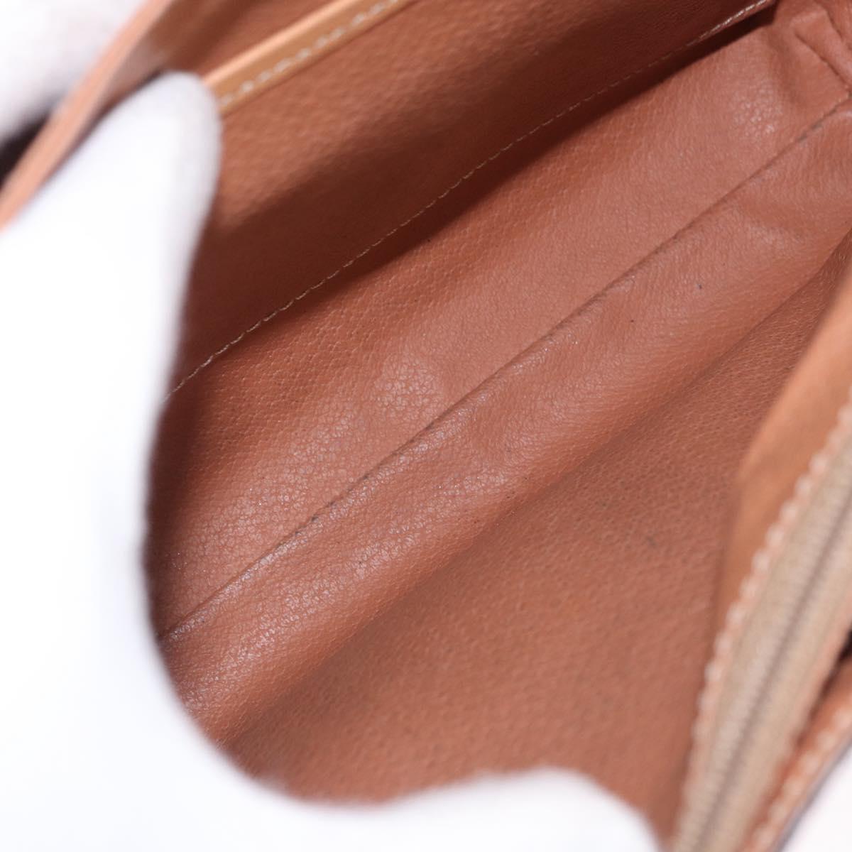 CELINE Macadam Canvas Shoulder Bag PVC Leather Brown Gold Auth ka5312